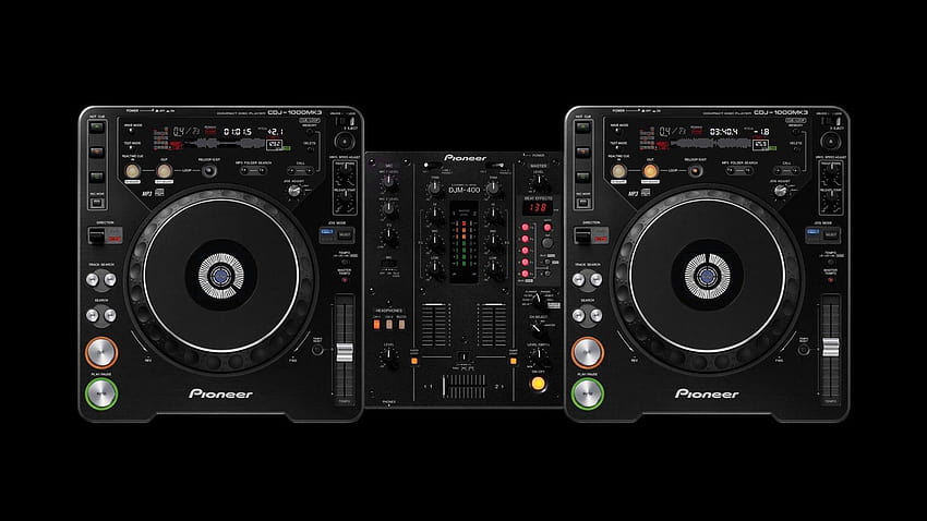DJ, consoles de mixagem, toca-discos, preto / e, dj top papel de parede HD