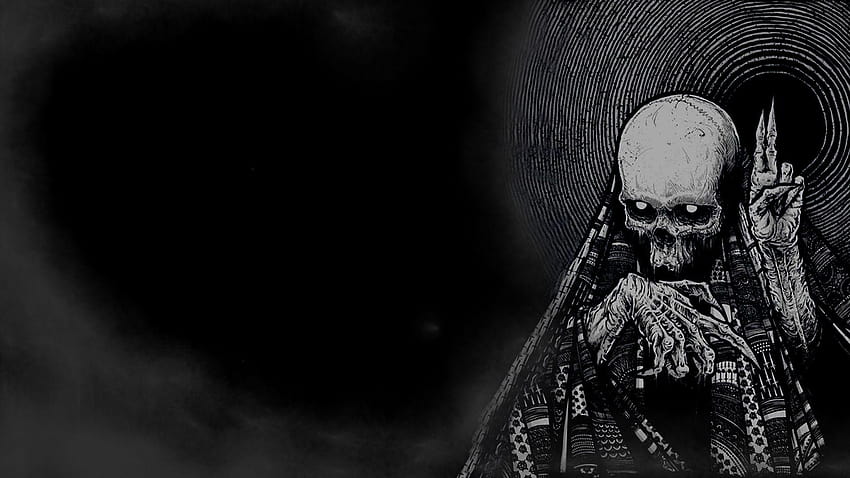 Ocultismo oscuro, esqueleto de terror fondo de pantalla