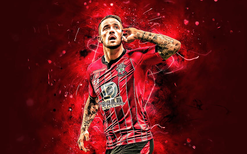 Danny Ings, 2020, Southampton FC, english footballers, Premier League, soccer, England, Daniel William John Ings, football, neon lights with resolution 2880x1800. High Quality HD wallpaper