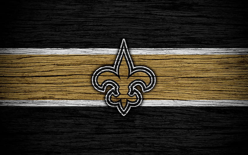 New Orleans Saints, NFL, drewniana tekstura, komputer świętych Nowego Orleanu Tapeta HD