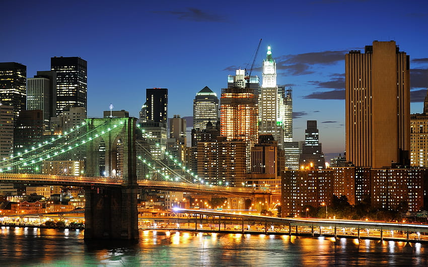 Красивият мост Манхатън в Ню Йорк HD тапет