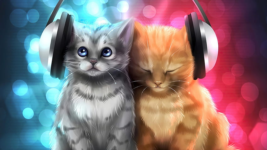 1920x1080 Cute Cats Listening Music Laptop Full , Backgrounds, and HD wallpaper
