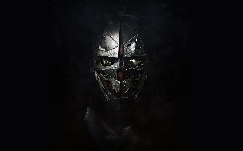 : face, black, mask, Corvo Attano, dishonored 2, black mask HD wallpaper
