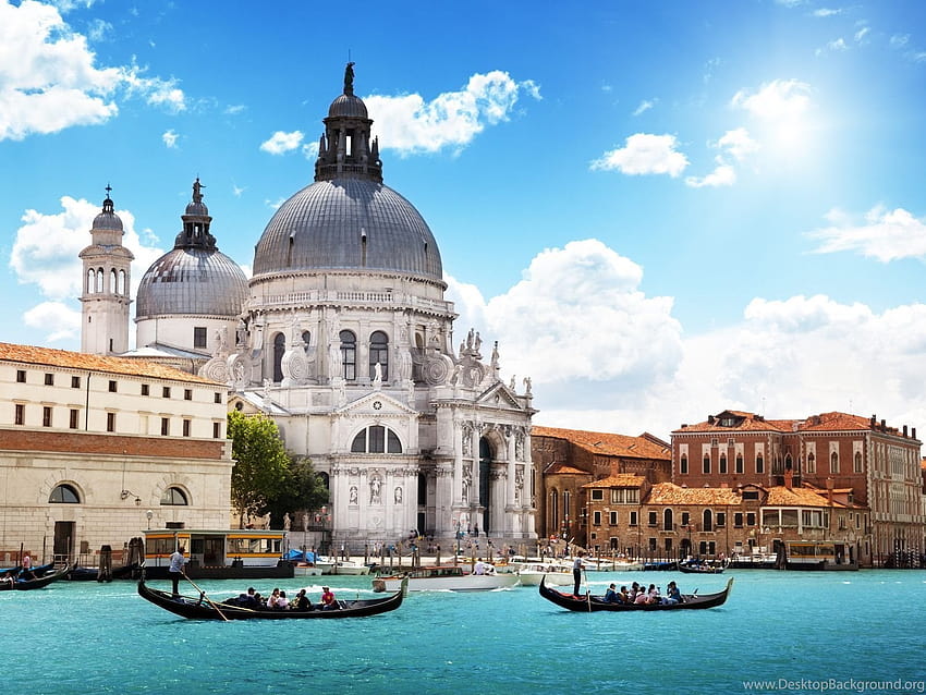 Катедралата Санта Мария Венеция Италия Син градски пейзаж ... Фонове HD тапет