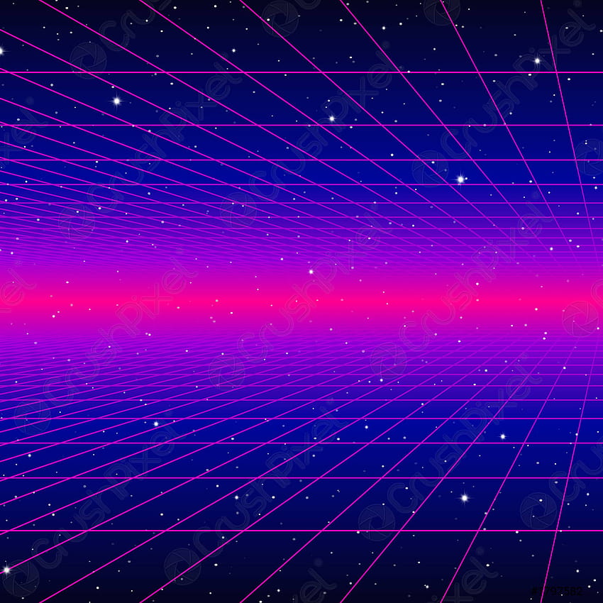 Retro neon backgrounds with 80s styled laser grid and stars HD phone  wallpaper | Pxfuel