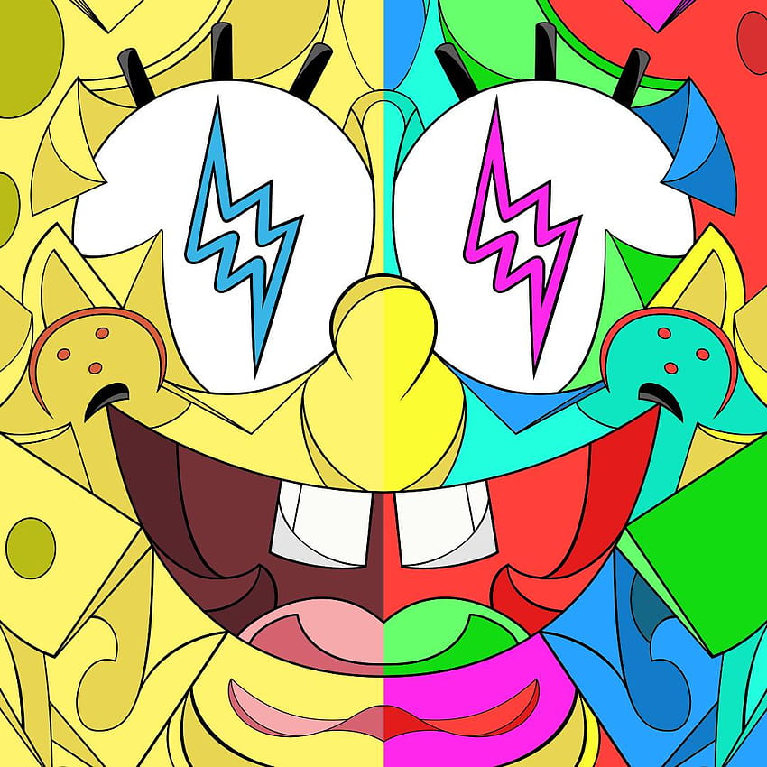 Bob esponja, aqua, art, HD phone wallpaper