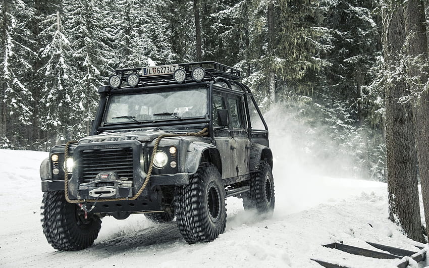 Land Rover Defender 90, réglage, tout-terrain, VUS, hiver, Defender, Land Rover avec résolution 3840x2400. Haute qualité, hiver hors route Fond d'écran HD