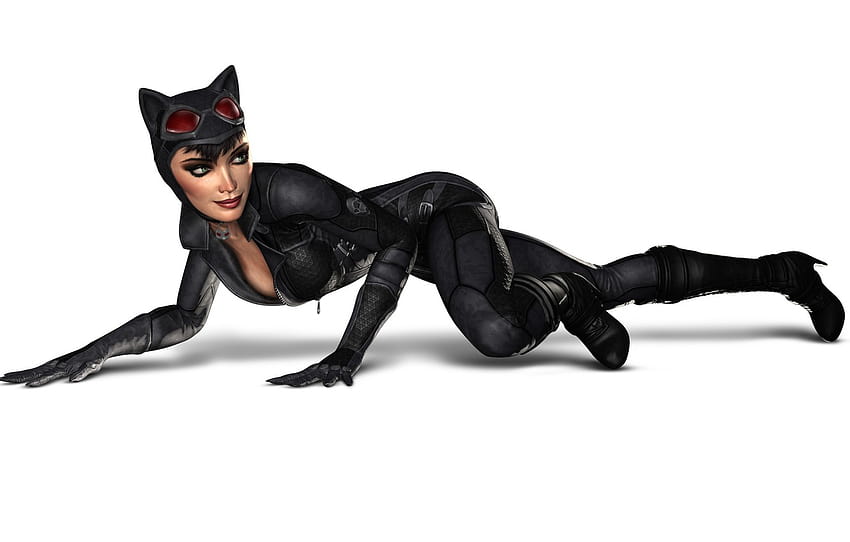 cat, look, pose, smile, woman, glasses, batman arkham city, catwoman , section игры, バットマン アーカム キャットウーマン 高画質の壁紙