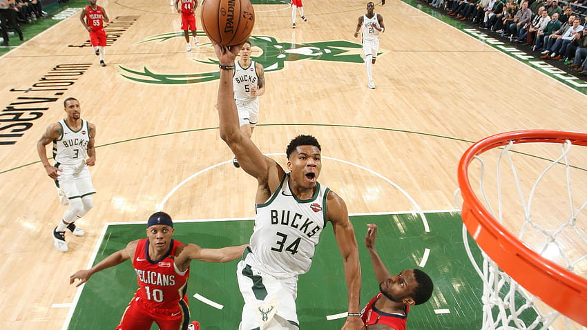 Giannis Antetokounmpo is dunking on teams like a modern, giannis dunk HD wallpaper