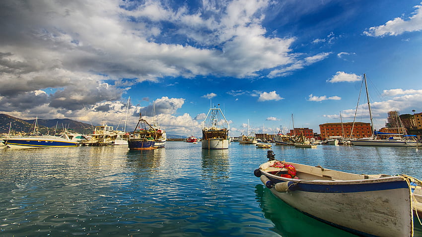 Italien Santa Margherita Ligure Hafen Himmelsschiff Bucht 2560x1440 HD-Hintergrundbild