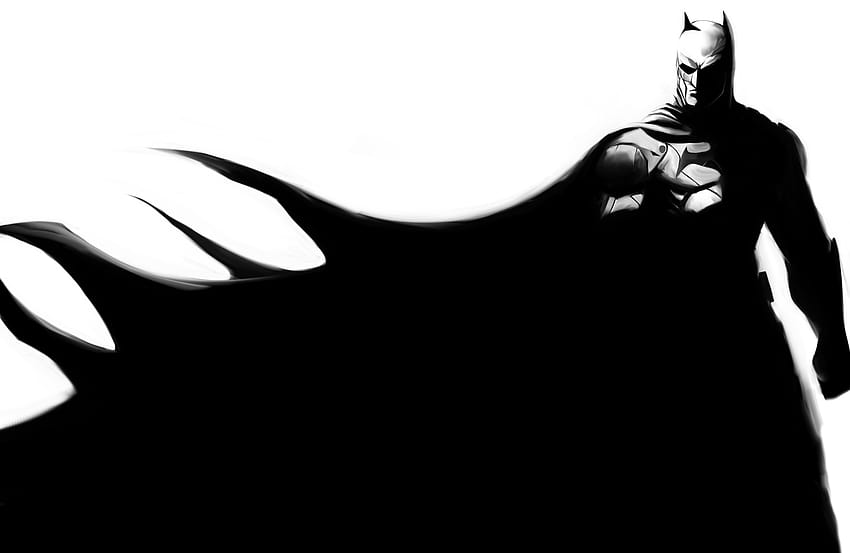 : ilustrasi, bayangan hitam, Batman, kartun, Super hero, Bruce Wayne, SENI, hitam dan putih, grafik monokrom 2000x1302, siluet superhero Wallpaper HD