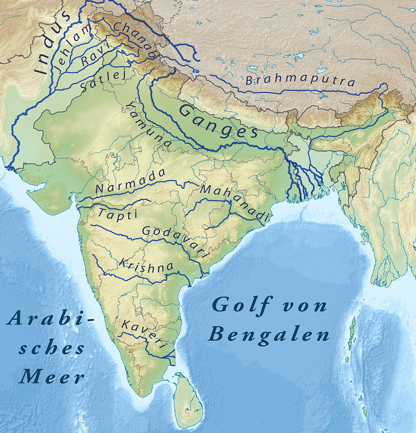 インドの川の地図を含む包括的なインドの地図インドの川の川の地図世界地図上のインダス川… HD電話の壁紙