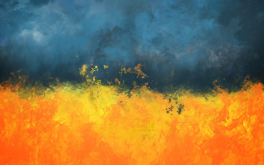fire, Abstract, Painting, Smoke, Ukraine / HD wallpaper