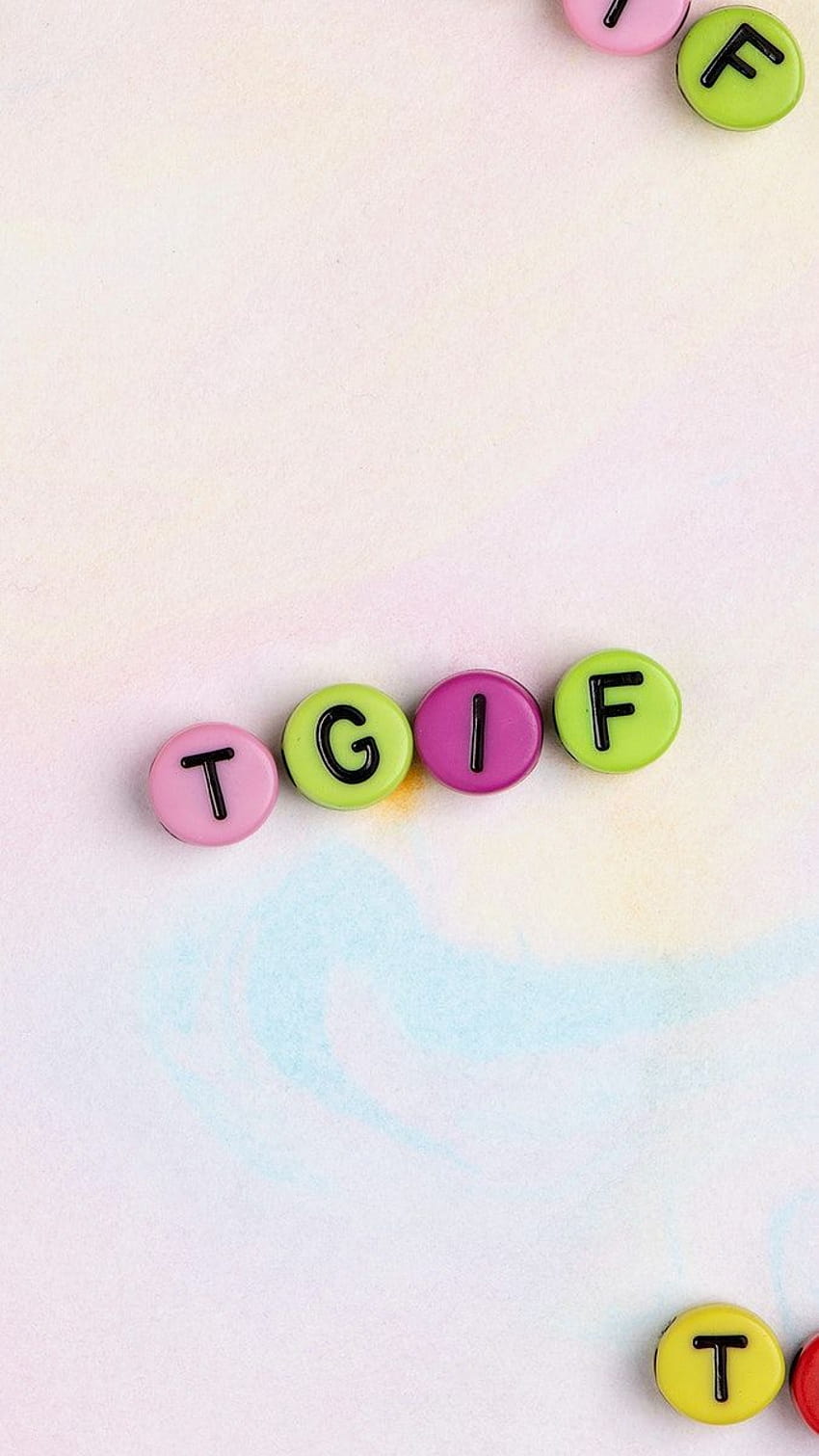 TGIF beads text typography on pastel HD phone wallpaper