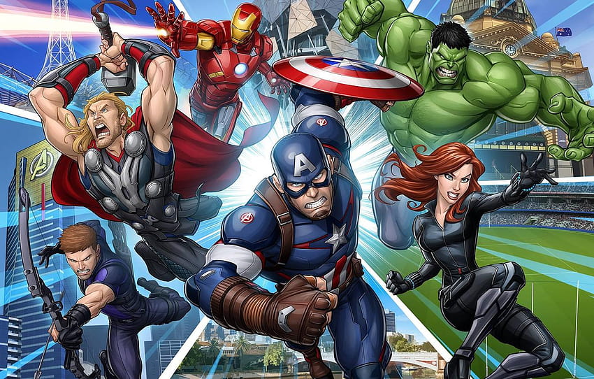 art, Hulk, Captain America, Thor, The Avengers, Black, marvel avengers captain america HD wallpaper