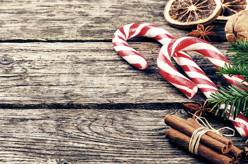 Candy canes on worn wood_213161152 HD wallpaper | Pxfuel
