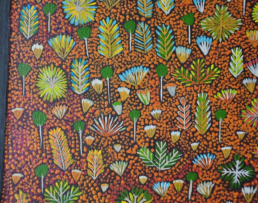 Daisy' Aboriginal art in brown, aboriginal paintings HD wallpaper