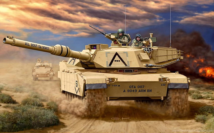 Karya Seni Tank Militer M1a1 Abrams Tank ...latar belakang, m1a2 Wallpaper HD