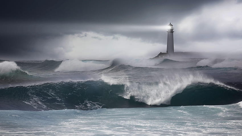 4 Lighthouse Storm, lighthouse stormy sea HD wallpaper