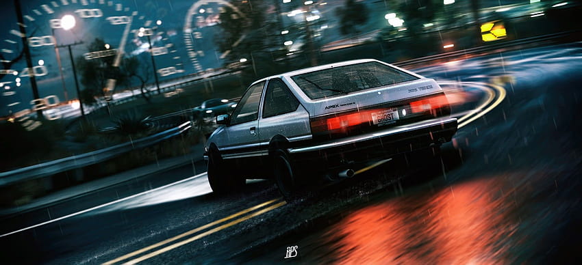 silver coupe Initial D Toyota AE86 Toyota Sprinter, toyota ae86 anime HD wallpaper