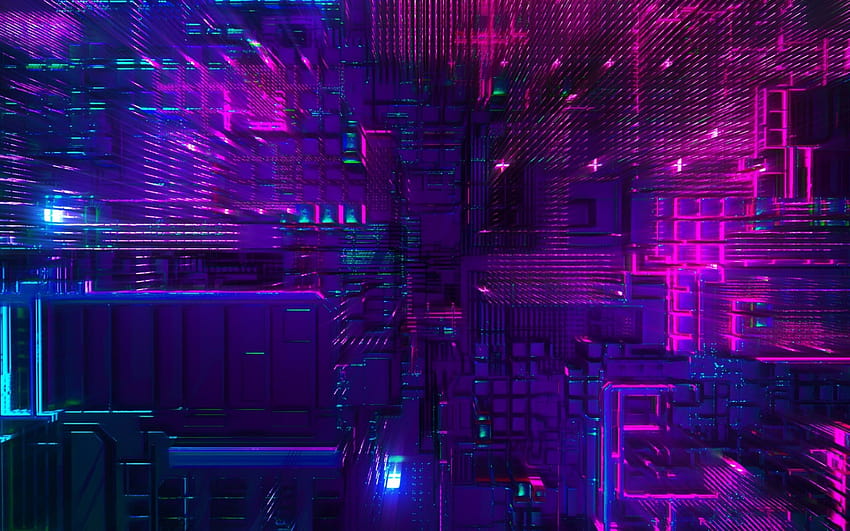Neon Tech papel de parede HD