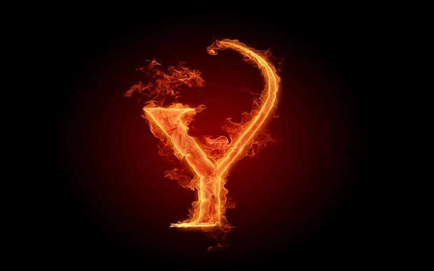 알파벳 불타는 편지 Y 화재, 불타는 알파벳 HD 월페이퍼