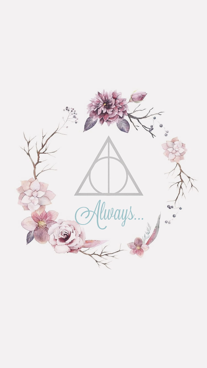 Harry Potter siempre rosa lindas flores femeninas reliquias mortales fondo de pantalla del teléfono