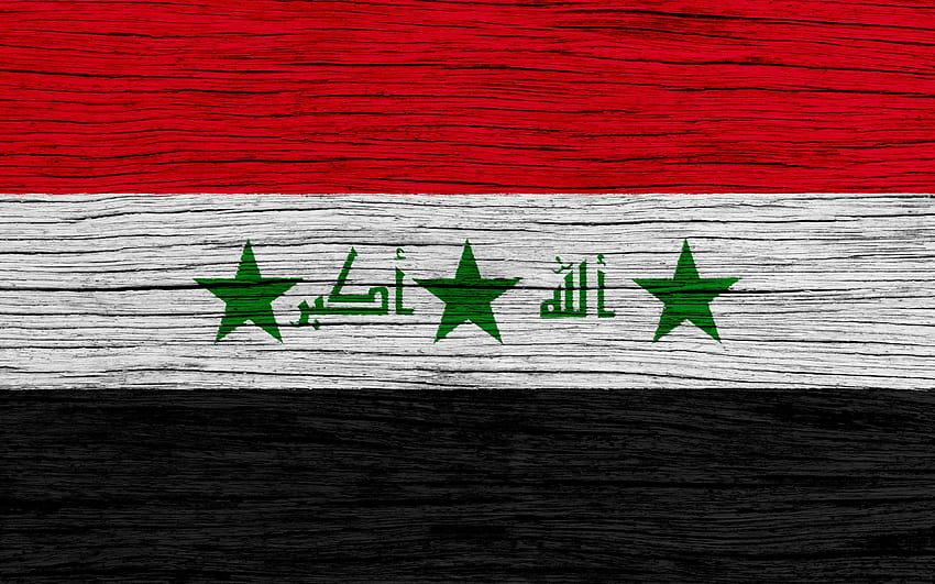 Flag of Iraq, Asia, wooden texture, Iraqi, iraq flag HD wallpaper