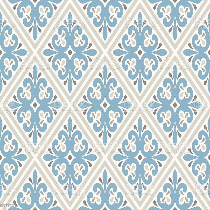 Modernes geometrisches Muster im Vintage-Stil, inspiriert von alten, schönen Retro-Farben in Grau, Beige und ruhigem Blau, Stockillustration, alter Jahrgang HD-Handy-Hintergrundbild