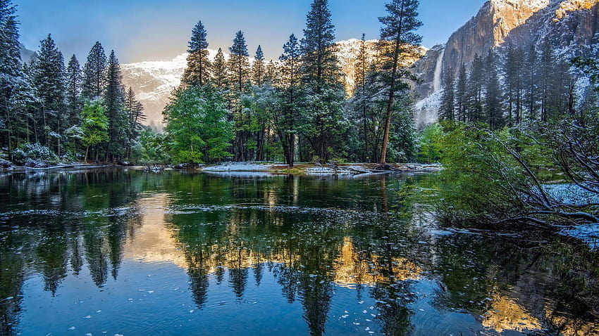 Natura Inverno Paesaggio Montagne Fiume Legno Yosemite National Park California Usa 2560x1600 : 13 Sfondo HD