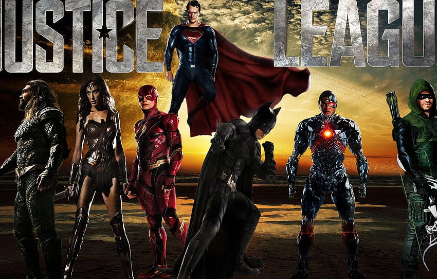 Wonder Woman, Batman, Superman, Green Arrow, Arrow, Cyborg, Flash, Aquaman, Justice League, Justice League , section фильмы, justice league film characters HD wallpaper