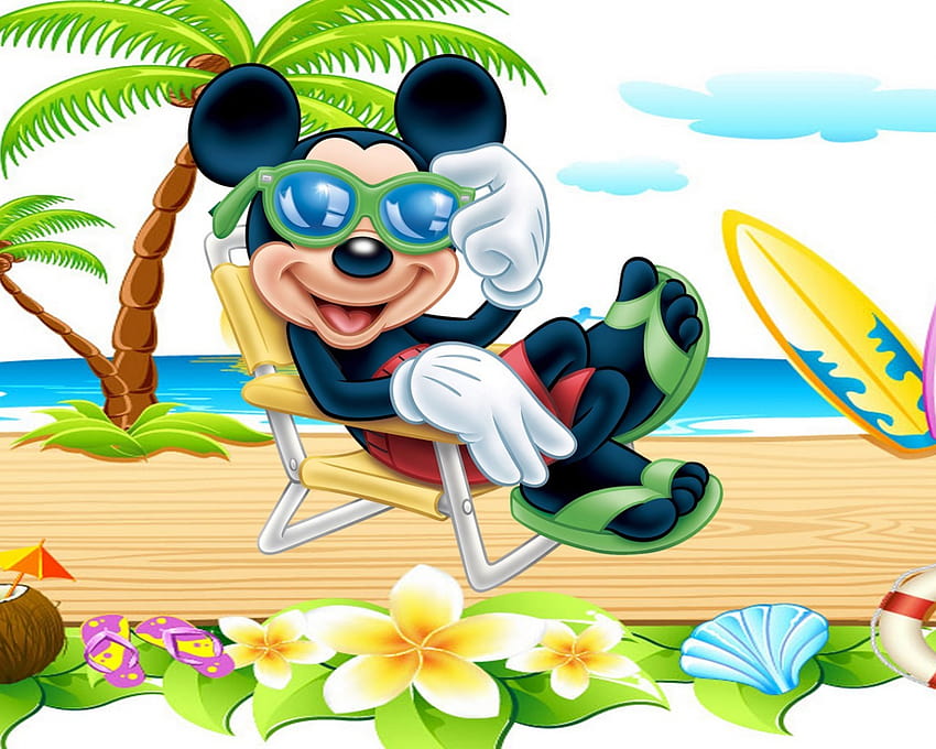 Mickey Mouse at the beach Funny Cartoon [1920x1080] for your , Mobile & Tablet, beach cartoon 高画質の壁紙