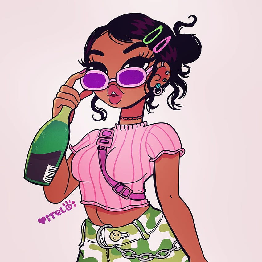 ELOI en Instagram: “: Summer Wine, lindas chicas negras de anime fondo de pantalla del teléfono