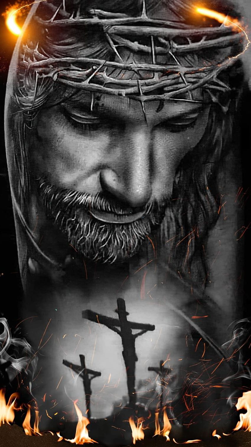 Jesus gekreuzigtes Handy, Gott Jesus iPhone HD-Handy-Hintergrundbild