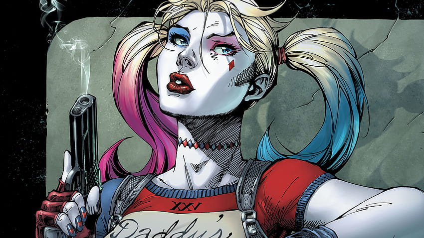 Harley Quinn With Gun, Blonde, Comics, , Background, 2ac74b, harley ...