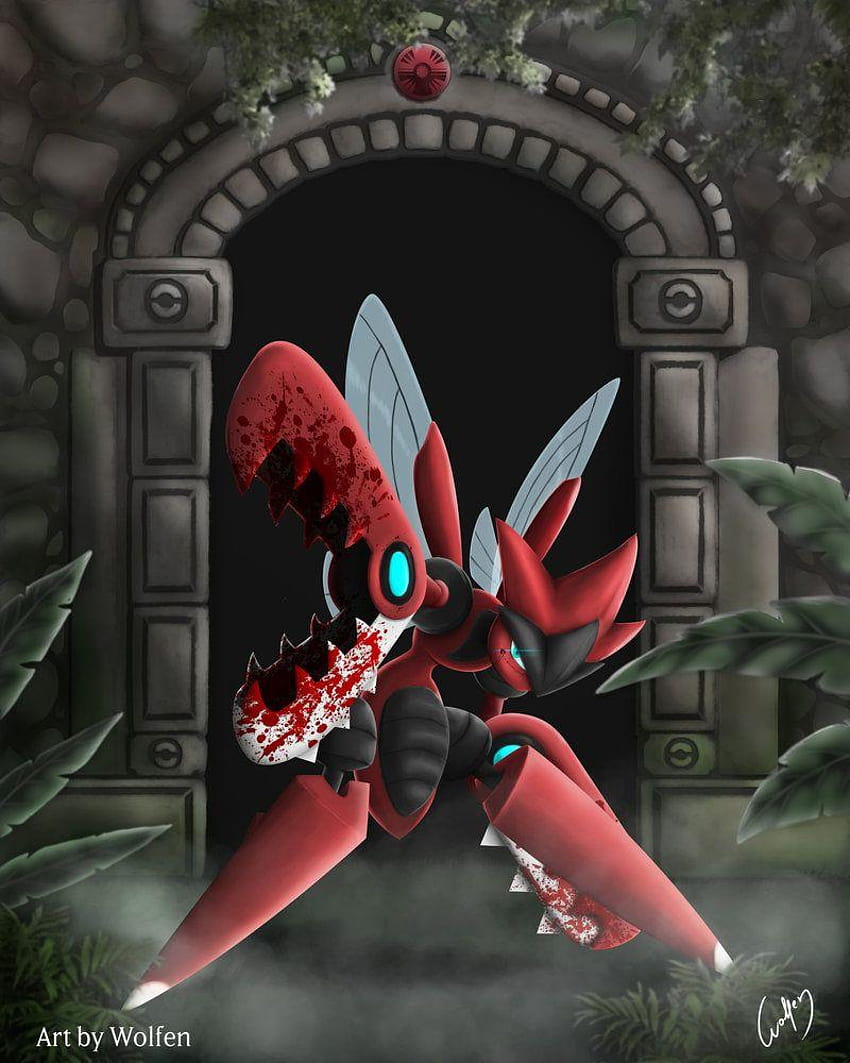 HD wallpaper Pokémon Scizor Pokémon black background illuminated   Wallpaper Flare