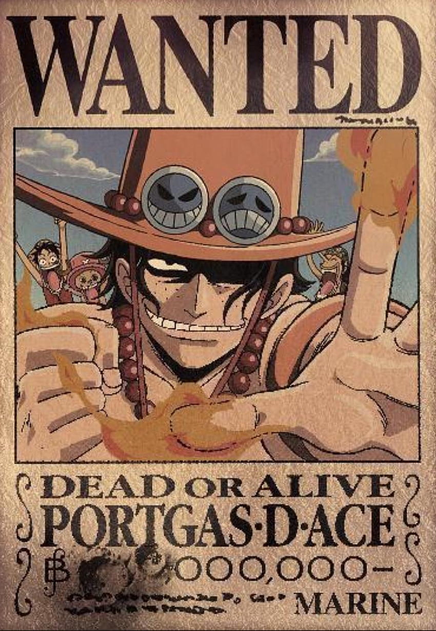 Ace One Piece Wanted Poster, affiche recherchée une pièce Fond d'écran de téléphone HD
