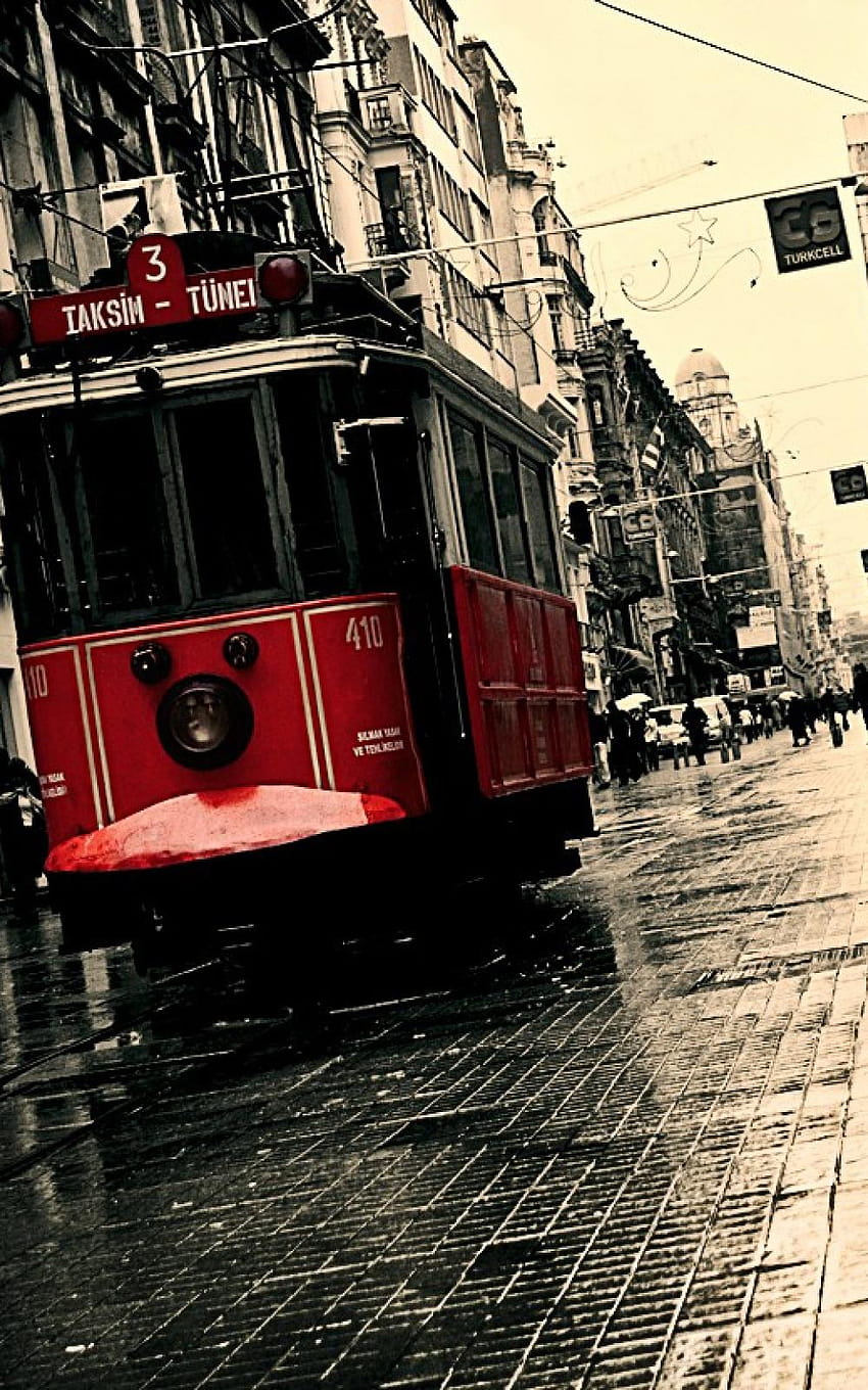 Beyoglu Istanbul Istiklal Red Tram iPhone 6 Plus, istanbul iphone HD-Handy-Hintergrundbild