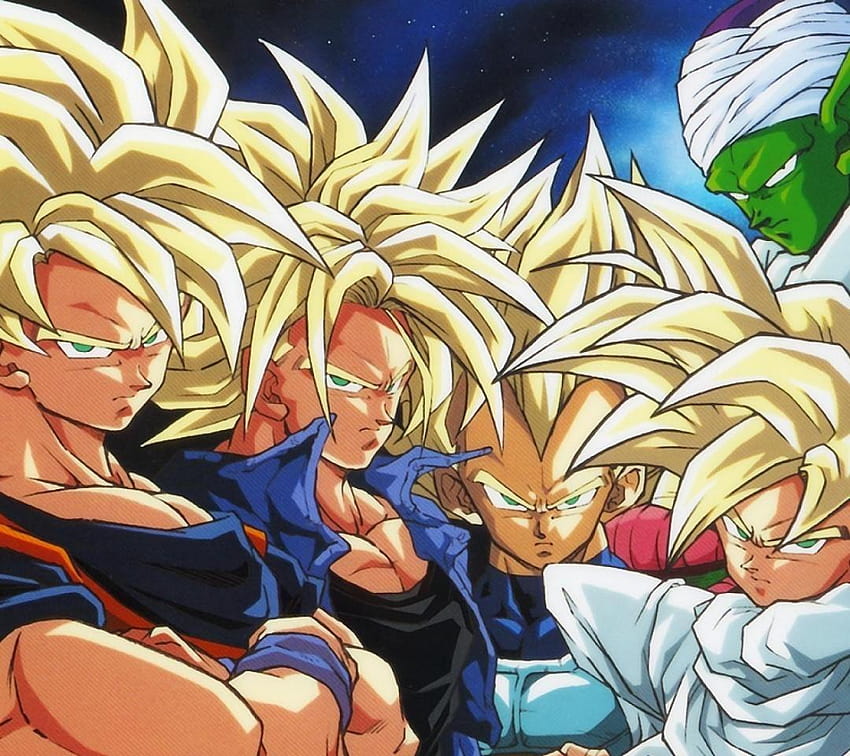 SSJ Goku, Future Trunks, Vegeta, Gohan 및 Piccolo., dbz 슈퍼 사이어인 미래 트렁크 HD 월페이퍼
