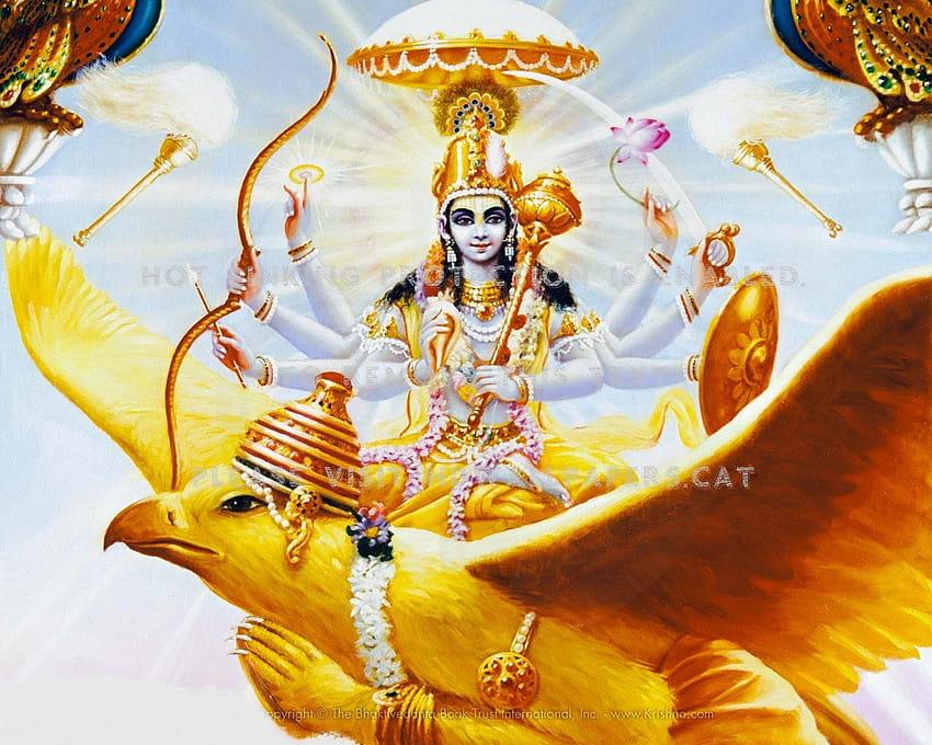 Vishnu en la creencia de Garuda Vedas hindú fondo de pantalla