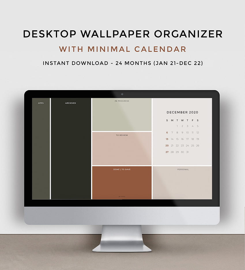Organizer mit Kalender 2022 minimalistisch HD-Handy-Hintergrundbild