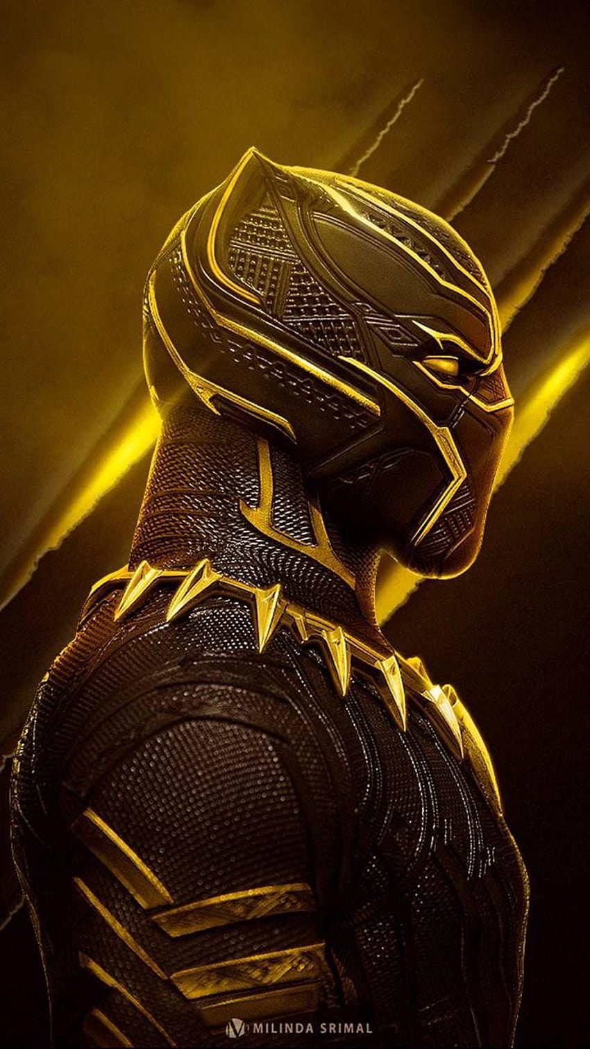 Black Panther by SLFXBOX, black panther gold HD phone wallpaper