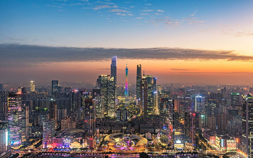 2560x1600 China, Guangzhou, Stadt, Wolkenkratzer, Himmel, Guangzhou China HD-Hintergrundbild