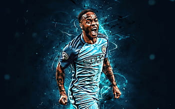 Download wallpapers Raheem Sterling, 4k, Manchester City FC, art, English  football player, splashes of paint, grunge art, creative art, Premier  League, England,…