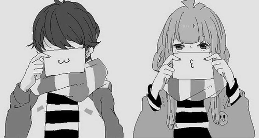 Anime Couple Black And White, anime sad love couple HD wallpaper | Pxfuel