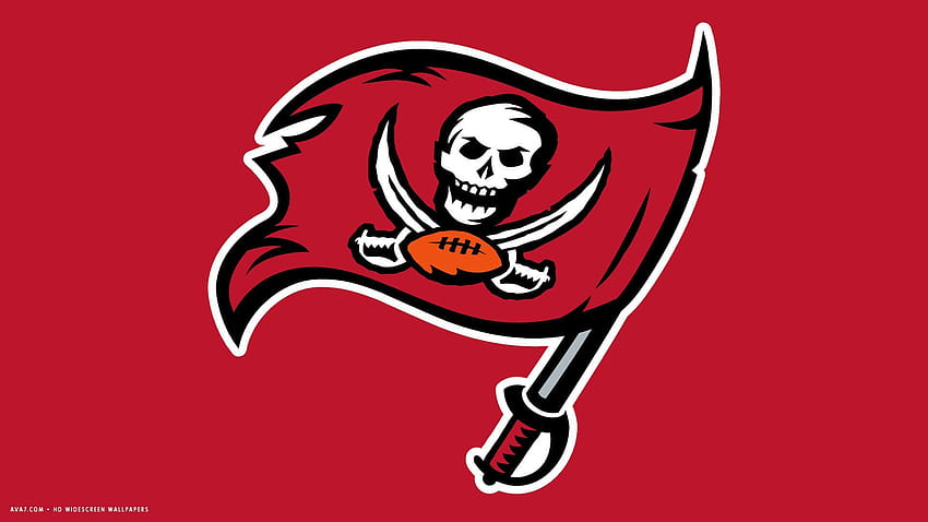 Tampa Bay Buccaneers logo, grunge art, American football team, emblem, red  background, HD wallpaper