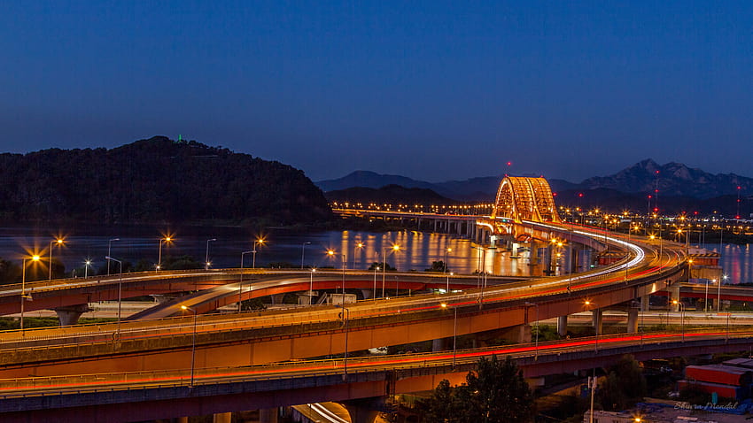 Ponte Banghwa del fiume Han in Corea del Sud che collega Gangseo Gu a Seoul e Goyang nella provincia di Gyeonggi 5200x3250 : 13 Sfondo HD