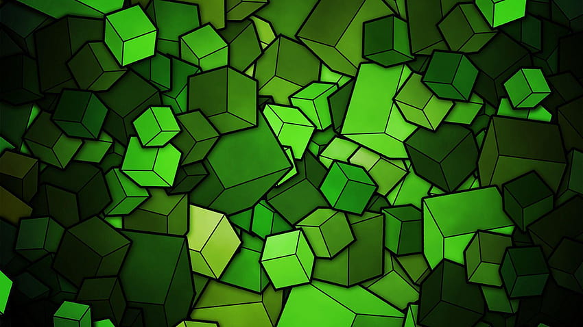 3d Green Cubes HD wallpaper