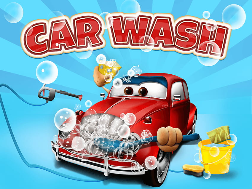 Salón de lavado de autos Niños, lavado de autos fondo de pantalla