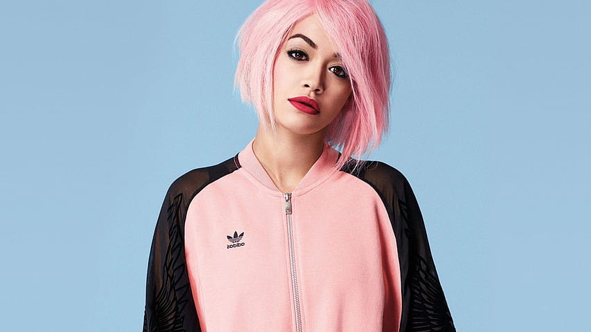 : face, long hair, Adidas, fashion, pink, clothing, Rita, wig HD wallpaper